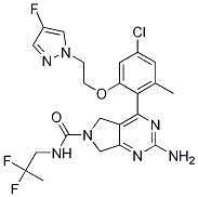 2-氨基-4-(4-氯-2-(2-(4-氟-1H-吡唑-1-基)乙氧基)-6-甲基苯基)-n-(2,2-二氟丙基)-5H-吡咯并[3,4-d]嘧啶-6(7h)-羧酰胺结构式_1207961-33-8结构式