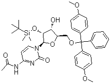 N-(1-((2r,3r,4r,5r)-5-((双(4-甲氧基苯基)(苯基)甲氧基)甲基)-3-((叔丁基二甲基甲硅烷基)氧基)-4-羟基四氢呋喃-2-基)-2-氧代-1,2-二氢嘧啶-4-基)乙酰胺结构式_121058-85-3结构式