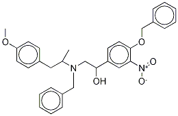 rac-N-苄基-N-[2-羟基l-2-(4-苄氧基-3-硝基苯基)-乙基]-3-(4-甲氧基苯基)-2-丙胺-d6结构式_1216475-21-6结构式