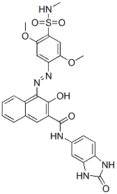 n-(2,3-二氢-2-氧代-1H-苯并咪唑-5-基)-4-[[2,5-二甲氧基-4-[(甲基氨基)磺酰基]苯基]氮杂]-3-羟基-2-萘羧酰胺结构式_12225-08-0结构式