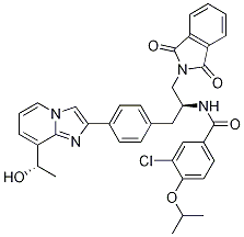 3-氯-n-((s)-1-(1,3-二氧代异吲哚啉-2-基)-3-(4-(8-((s)-1-羟基乙基)咪唑并[1,2-a]吡啶-2-基)苯基)丙烷-2-基)-4-异丙氧基苯甲酰胺结构式_1240137-67-0结构式