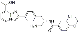 N-((s)-1-氨基-3-(4-(8-((s)-1-羟基乙基)咪唑并[1,2-a]吡啶-2-基)苯基)丙烷-2-基)-3-氯-4-异丙氧基苯甲酰胺结构式_1240137-87-4结构式