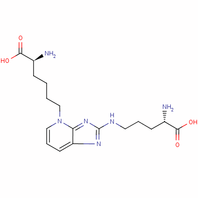 (2S)-2-氨基-6-[2-[[(4S)-4-氨基-5-羟基-5-氧代戊基]氨基]咪唑并[4,5-b]吡啶-4-基]己酸结构式_124505-87-9结构式