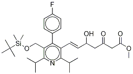 rac-(e)-7-[5-叔丁基二甲基甲硅烷基氧基甲基-2,6-二异丙基-4-(4-氟苯基)-3-吡啶]-5-羟基-3-氧代-6-庚酸甲酯结构式_124863-85-0结构式