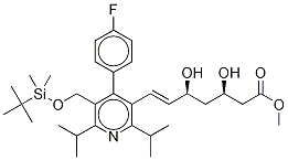 rel-(e)-7-[5-叔丁基二甲基甲硅烷基氧基甲基-2,6-二异丙基-4-(4-氟苯基)-吡啶-3-基]-3,5-二羟基-6-庚酸甲酯结构式_124863-86-1结构式