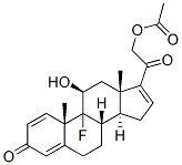 9-氟-11beta,21-二羟基孕甾-1,4,16-三烯-3,20-二酮 21-乙酸酯结构式_1250-85-7结构式