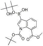 1-BOC-7-甲氧基羰基吲哚-3-硼酸频那醇酯结构式_1256360-02-7结构式