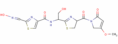 n-[1-[(4s)-4-[(2,5-二氢-4-甲氧基-2-氧代-1H-吡咯-1-基)羰基]-4,5-二氢-2-噻唑]-2-羟基乙基]-2-[(e)-(羟基亚氨基)甲基]-4-噻唑羧酰胺结构式_12656-40-5结构式