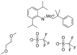 2,6-二异丙基苯基亚氨基新植二烯钼(VI)双(三氟甲磺酸酯)的二甲氧基乙烷加合物结构式_126949-63-1结构式