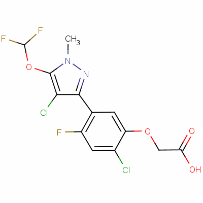 {2-Chloro-5-[4-Chloro-5-(Difluoromethoxy)-1-Methyl-1H-Pyrazol-3-Yl]-4-Fluorophenoxy}Acetic Acid Structure,129630-17-7Structure