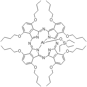 Aluminum 1,4,8,11,15,18,22,25-octabutoxy-29H,31H-phthalocyanine triethylsiloxide Structure,129707-63-7Structure