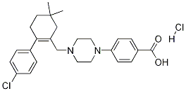 4-[4-[[2-(4-Chlorophenyl)-5,5-dimethyl-1-cyclohexenyl]methyl]-1-piperazinyl]benzoic acid hydrochloride Structure,1305320-63-1Structure