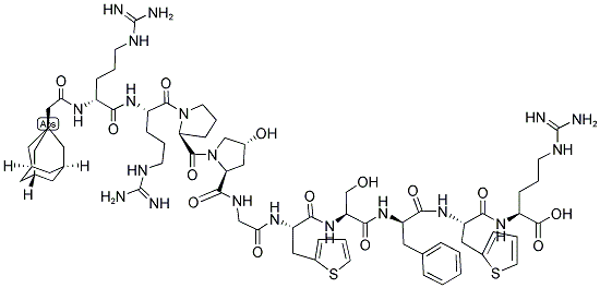 (1-腺嘌呤乙酰基-D-精氨酸0,羟脯氨酸3,-(2-二噻吩基)丙氨酸5,8,D-苯丙氨酸7)-舒缓激肽结构式_130942-96-0结构式