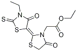 3-Thiazolidineacetic acid, 2-(3-ethyl-4-oxo-2-thioxo-5-thiazolidinylidene)-4-oxo-, ethyl ester Structure,1309456-13-0Structure