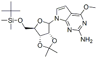 7-{5-O-[dimethyl(2-methyl-2-propanyl)silyl]-2,3-o-isopropylidene-beta-d-lyxofuranosyl}-4-methoxy-7h-pyrrolo[2,3-d]pyrimidin-2-amine Structure,131981-22-1Structure