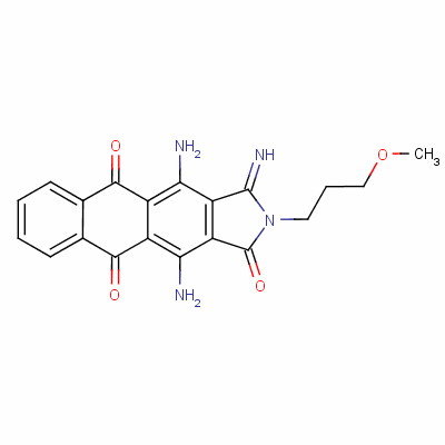 4,11-Diamino-2,3-dihydro-3-imino-2-(3-methoxypropyl)-1h-naphth[2,3-f]isoindole-1,5,10-trione Structure,13418-49-0Structure