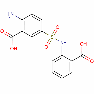 2-氨基-5-[(2-羧基苯基)氨基磺酰基]苯甲酸结构式_135-10-4结构式