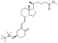 (3beta,5Z,7E)-3-(叔-丁基二甲基硅烷基氧基)-9,10-开环胆甾-5,7,10(19)-三烯-24-羧酸甲酯结构式_135359-42-1结构式