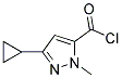 3-Cyclopropyl-1-methyl-1h-pyrazole-5-carbonyl chloride Structure,136283-92-6Structure