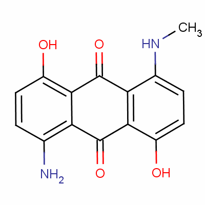 1-氨基-4,8-二羟基-5-(甲基氨基)-9,10-蒽二酮结构式_13643-37-3结构式