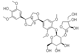 (-)-Syringaresnol-4-o-β-d-apiofuranosyl-(1→2)-β-d-glucopyranoside Structure,136997-64-3Structure