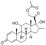 9-Bromo-11beta,17,21-trihydroxy-16alpha-methyl-pregna-1,4-diene-3,20-dione 21-acetate Structure,13796-49-1Structure