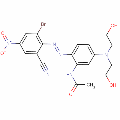 n-[5-[双(2-羟基乙基) 氨基]-2-[(2-溴-6-氰基-4-硝基苯基)氮杂]苯基]-乙酰胺结构式_14071-35-3结构式