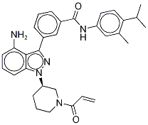 (R)-3-[1-(1-acryloylpiperidin-3-yl)-4-amino-1h-pyrazolo[3,4-d]pyrimidin-3-yl]-n-(4-isopropyl-5-methylphenyl)benzamide Structure,1407966-77-1Structure