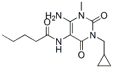  n-[6-氨基-3-(环丙基甲基)-1,2,3,4-四氢-1-甲基-2,4-二氧代-5-嘧啶]-戊酰胺结构式_143148-56-5结构式