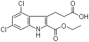 3-(4,6-二氯-2-(乙氧基羰基)-1H-吲哚-3-基)丙酸结构式_144989-41-3结构式