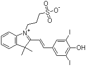 3H-indolium, 2-[2-(4-hydroxy-3,5-diiodophenyl)ethenyl]-3,3-dimethyl-1-(3-sulfopropyl)-, inner salt Structure,145876-11-5Structure