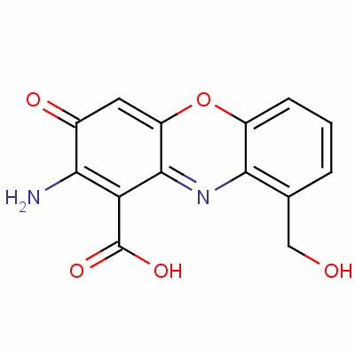 2-Amino-9-hydroxymethyl-3-oxo-3h-phenoxazine-1-carboxylic acid Structure,146-90-7Structure