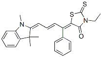 3-Ethyl-5-[(e,2e)-1-phenyl-4-(1,3,3-trimethyl-1,3-dihydro-2h-indol-2-ylidene)-2-butenylidene]-2-thioxo-1,3-thiazolidin-4-one Structure,14664-55-2Structure