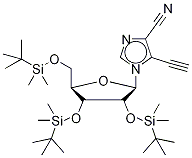 5-乙炔基-1-(2’,3’,5’-三-O-叔-丁基二甲基硅烷基-beta-D-呋喃核糖基)咪唑并-4-甲腈结构式_147212-83-7结构式