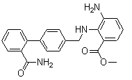 Methyl3-amino-2-((2’-carbamoylbiphenyl-4-yl)methylamino)benzoate Structure,147404-75-9Structure