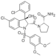 (2S)-1-[[(2r,3s)-5-chloro-3-(2-chlorophenyl)-1-[(3,4-dimethoxyphenyl)sulfonyl]-2,3-dihydro-3-hydroxy-1h-indol-2-yl]carbonyl]-2-pyrrolidinecarboxamide Structure,150375-75-0Structure