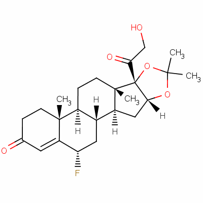 6-alpha-氟-21-羟基-16alpha,17alpha-异亚丙基二氧基孕甾-4-烯-3,20-二酮结构式_1526-01-8结构式