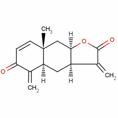 (3aR,4aR,8aS,9aR)-3a,4a,5,8a,9,9a-六氢-8a-甲基-3,5-双(亚甲基)-萘并[2,3-b]呋喃-2,6(3H,4H)-二酮结构式_15569-50-3结构式