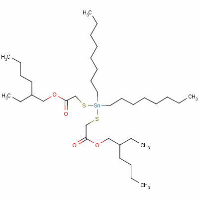 二正辛基-双-(巯乙酸-2-乙基已酯)锡结构式_15571-58-1结构式