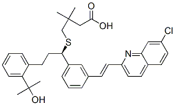 4-({(1R)-1-{3-[(e)-2-(7-chloro-2-quinolinyl)vinyl]phenyl}-3-[2-(2-hydroxy-2-propanyl)phenyl]propyl}sulfanyl)-3,3-dimethylbutanoic acid Structure,162489-70-5Structure