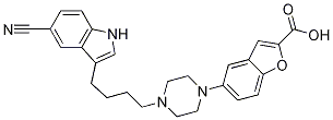 5-(4-(4-(5-Cyano-1h-indol-3-yl)butyl)piperazin-1-yl)benzofuran-2-carboxylicacid Structure,163521-19-5Structure