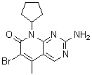 2-氨基-6-溴-8-环戊烷-5-甲基吡啶并[2,3-d]嘧啶-7(8H)-酮结构式_1637781-10-2结构式