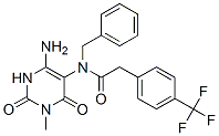  n-(4-氨基-1,2,3,6-四氢-1-甲基-2,6-二氧代-5-嘧啶)-n-(苯基甲基)-4-(三氟甲基)-苯乙酰胺结构式_167299-15-2结构式