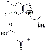 (As)-6-氯-5-氟-alpha-甲基-1H-吲哚-1-乙胺富马酸结构式_169675-09-6结构式