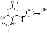 N-(2-amino-4-chloro-6-{[(1s,4r)-4-hydroxymethyl)cyclopent-2-en-1-yl]amino}pyrimidin-5-yl)formamaide Structure,171887-04-0Structure