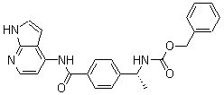 (R)-(1-(4-((1H-吡咯并[2,3-B]吡啶-4-基)氨基甲酰)苯基)乙基)氨基甲酸苄酯结构式_173897-93-3结构式