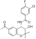 N-((3s,4s)-6-acetyl-3-hydroxy-2,2-dimethylchroman-4-yl)-3-chloro-4-fluorobenzamide Structure,175013-84-0Structure