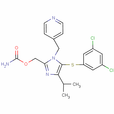 2-氨基甲酰氧基甲基-5-(3,5-二氯苯基硫代)-4-异丙基-1-(吡啶-4-基)甲基-1H-咪唑结构式_178979-85-6结构式