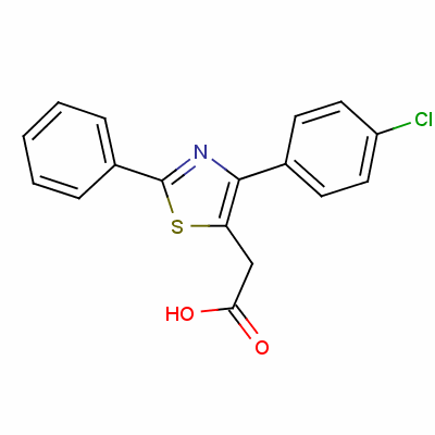 2-(4-(4-Chlorophenyl)-2-phenylthiazol-5-yl)acetic acid Structure,18046-21-4Structure