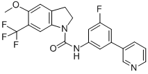 N-[3-fluoro-5-(3-pyrindyl)phenyl]-2,3-dihydro-5-methoxy-6-(trifluoromethyl)-1h-indole-1-carboxamide Structure,181629-93-6Structure